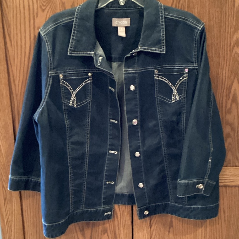 Chico's Women's Dark Blue Jean Jacket